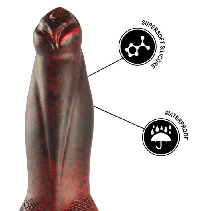 FALLO DILDO VIBRANTE ROSSO NERO 22,5 CM CON TELECOMANDO... 2