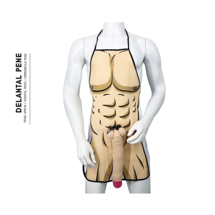 GREMBIULE SCHERZOSO CON UOMO MUSCOLOSO E PENE DI PELUCHES...
