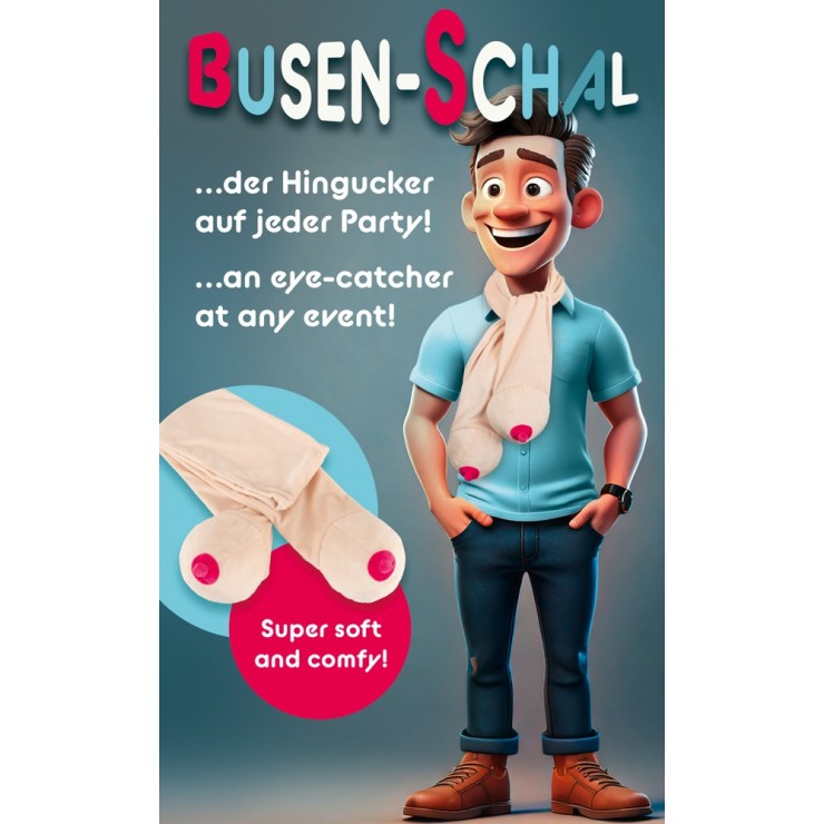 SCIARPA MORBIDA CON PELUCHES A FORMA DI TETTE GADGET...