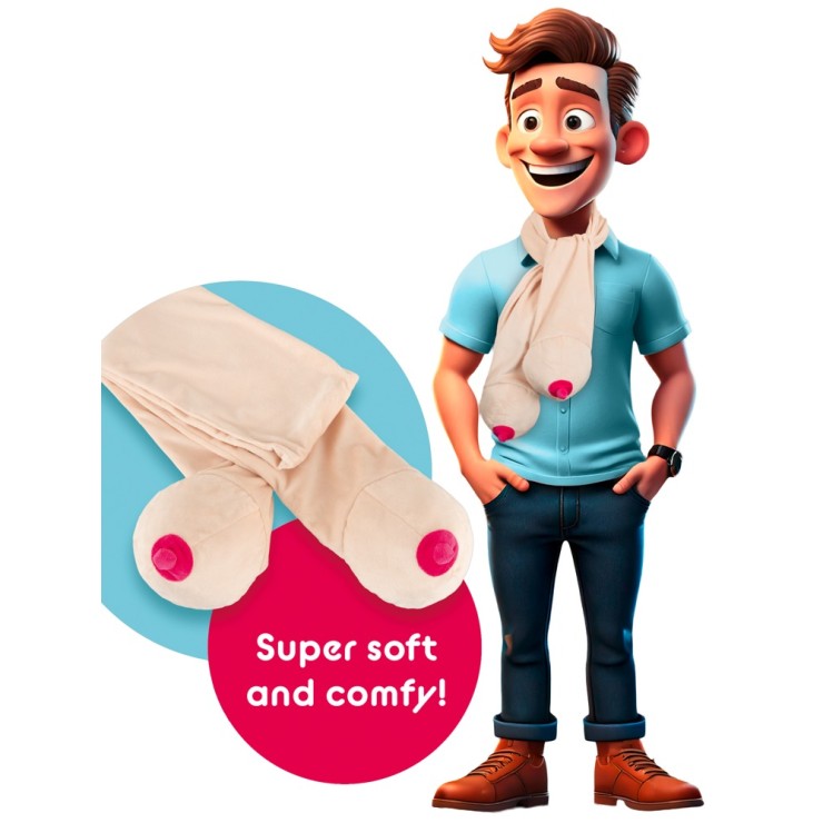 SCIARPA MORBIDA CON PELUCHES A FORMA DI TETTE GADGET... 2