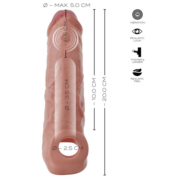 PROLUNGA REALISTICA VIBRANTE CON TELECOMANDO PER ALLUNGARE IL PENE DI 6,5 CM