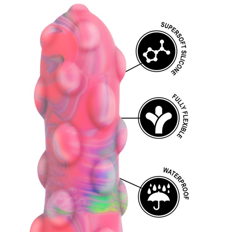 MINI DILDO MONSTAR NIXIE COLORATO CON RILIEVI E VENTOSA 15CM 2