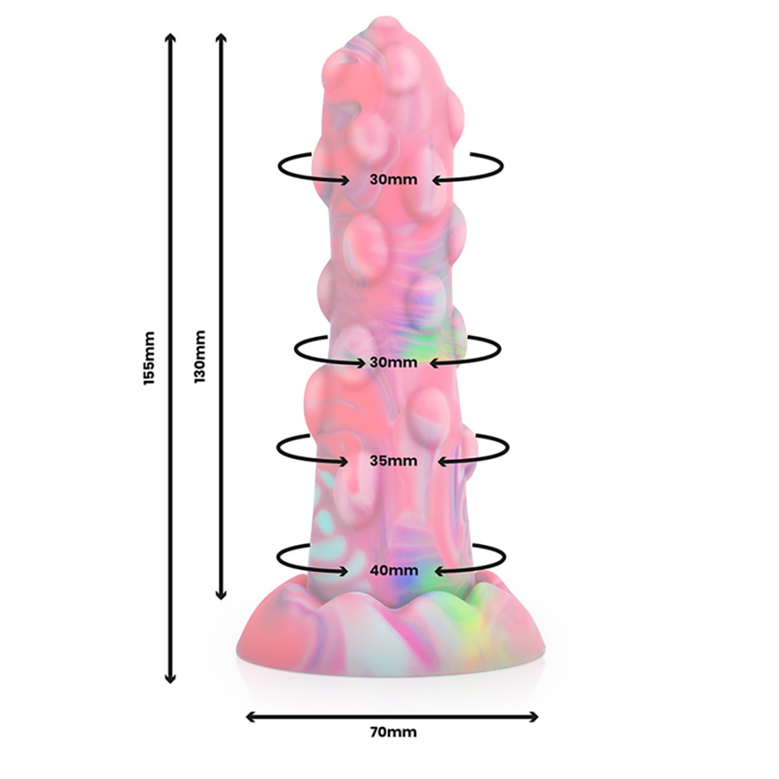 MINI DILDO MONSTAR NIXIE COLORATO CON RILIEVI E...