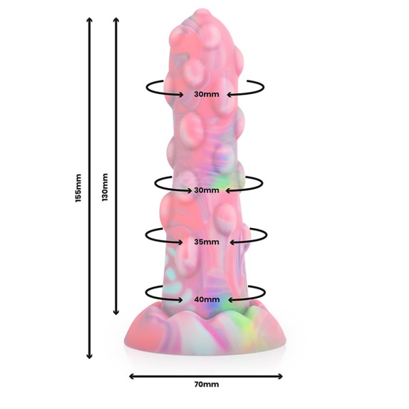 MINI DILDO MONSTAR NIXIE COLORATO CON RILIEVI E VENTOSA 15CM