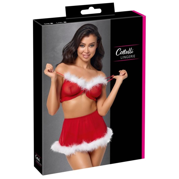 BABBA NATALE SEXY SET 3 PEZZI PER DONNA IN TULLE CON GONNA