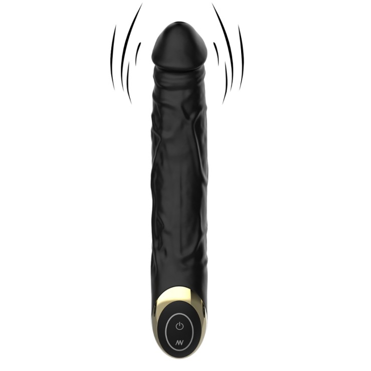 SEX TOY FALLO VIBRANTE IN SILICONE MORBIDO NERO TERRY USB 2
