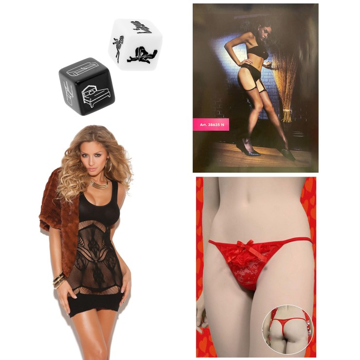 OFFERTA PAGHI 3+1 GRATIS LINGERIE DONNA TG UNICA + DADI