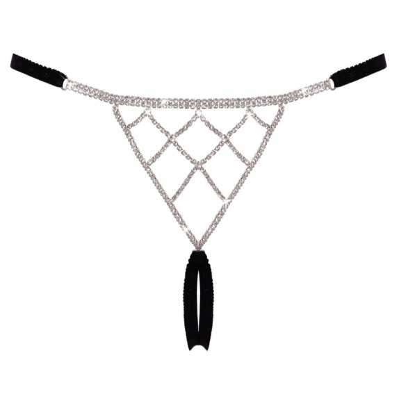 PERIZOMA APERTO SEXY PER DONNA CON TRIANGOLO DI STRASS