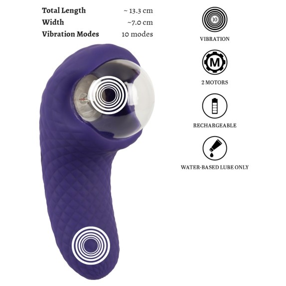 VIBRATORE CON DOPPIO MOTORE ESTERNO E INTERNO CON SFERA AL PLASMA RISCALDANTE