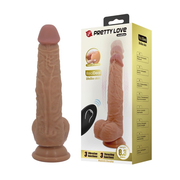 VIBRATORE DILDO REALISTICO CON MOVIMENTO SU E GIÙ CON...