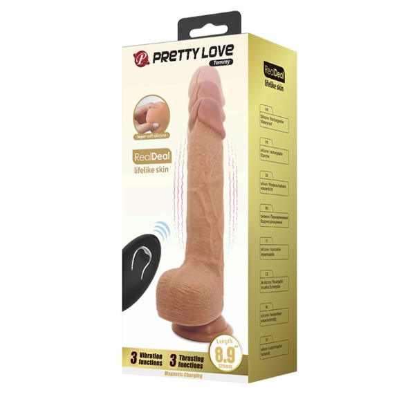 SEX TOY REALISTICOVIBRANTE CON MOVIMENTO SU E GIÙ CON TELECOMANDO TOMMY