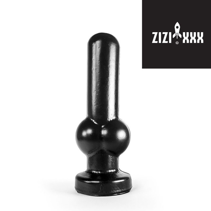PLUG ANALE LISCIO IN PVC NERO CON RIGONFIAMENTI ALLA BASE...