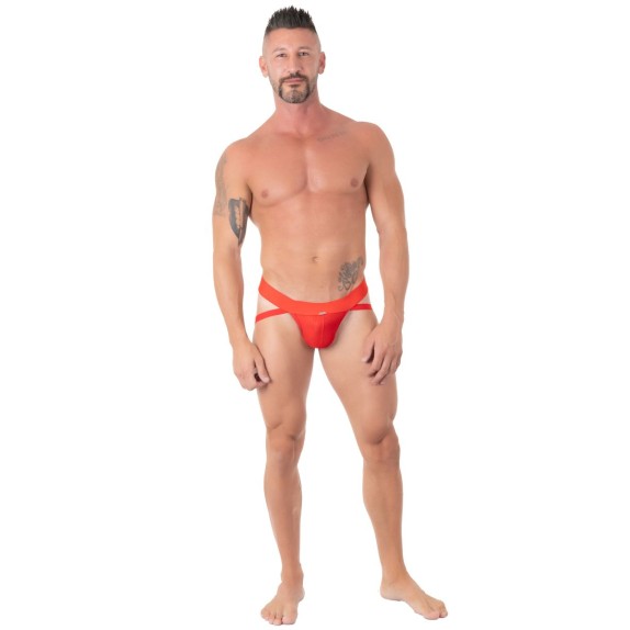 SOSPENSORIO SEXY ROSSO PER UOMO CON TRAMA RAGNATELA
