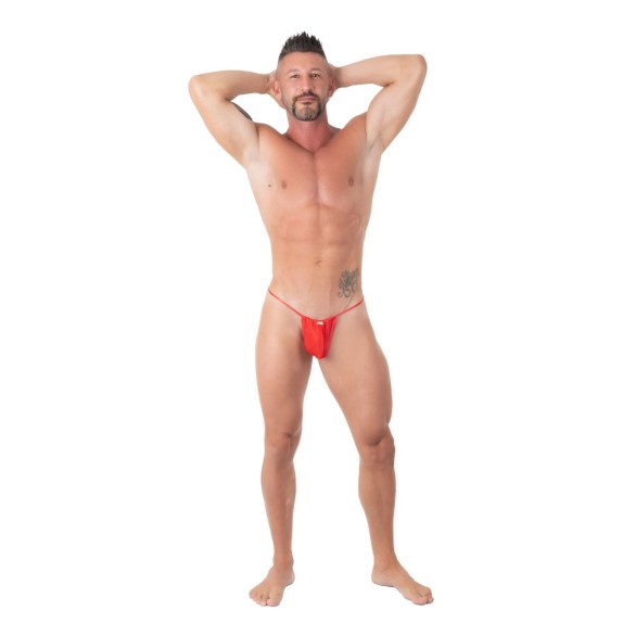 MINI STRING SEXY PER UOMO ROSSO CON TRAMA RAGNATELA