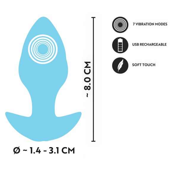 MINI PLUG ANALE VIBRANTE 8 CM CON 7 MODALITA' DI VIBRAZIONE RICARICABILE
