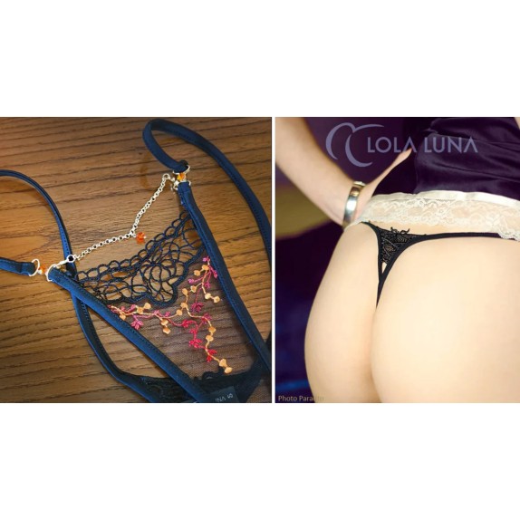 PERIZOMA MINI SEXY RICAMATO PER DONNA DI QUALITA' CON CATENELLA LOLA LUNA