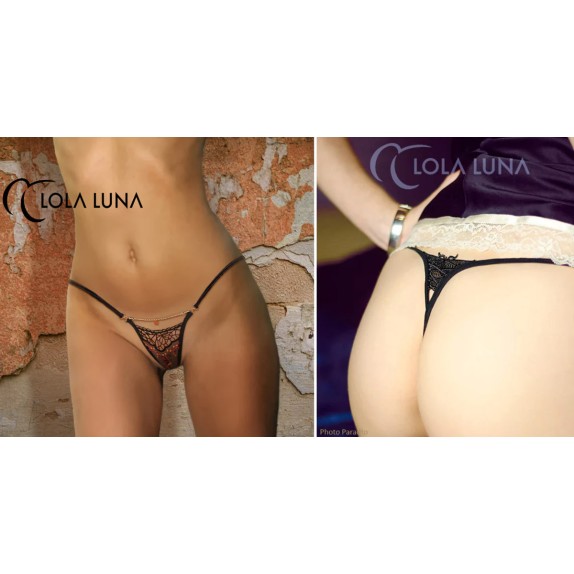 PERIZOMA MINI SEXY RICAMATO PER DONNA DI QUALITA' CON CATENELLA LOLA LUNA