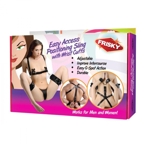 COSTRITTIVO SEXY BRACCIA GAMBE REGOLABILE IN ECOPELLE FRISKY
