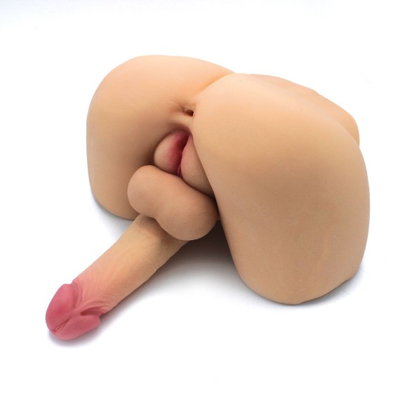 MASTURBATORE REALISTICO CON PENE & VAGINA E ANO PENETRABILI