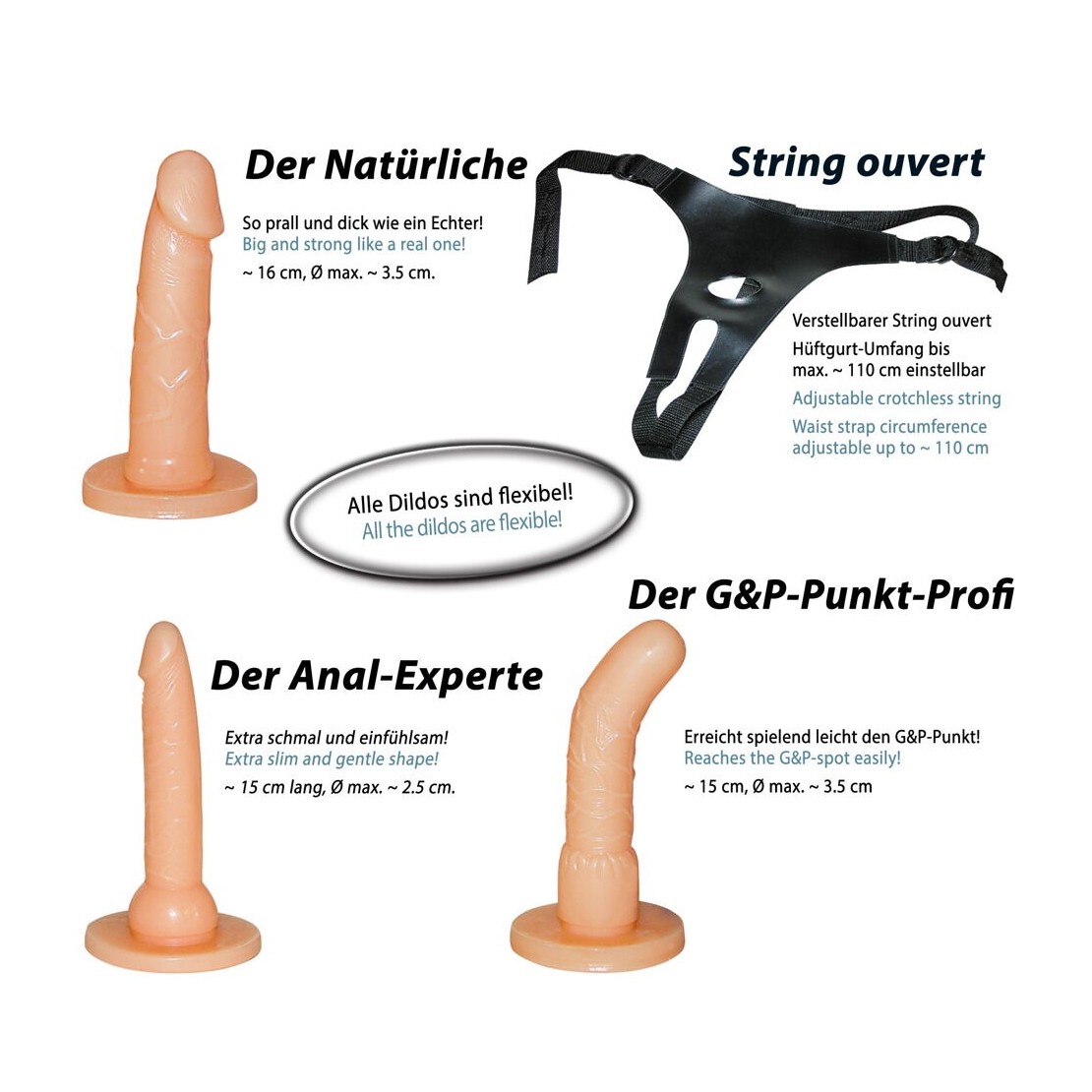 STRAP-ON PROTESI PER DONNA CON 3 FALLI...