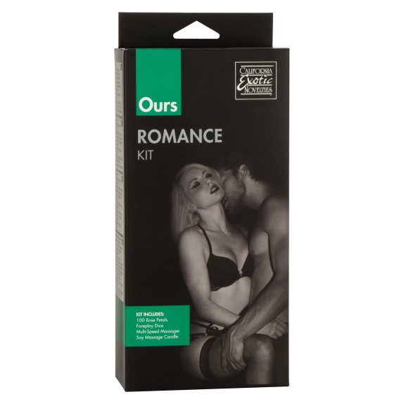KIT GIOCHI DI COPPIA SEXY CON VIBRATORE, DADI, CANDELA E PETALI DI ROSA OURS ROMANCE