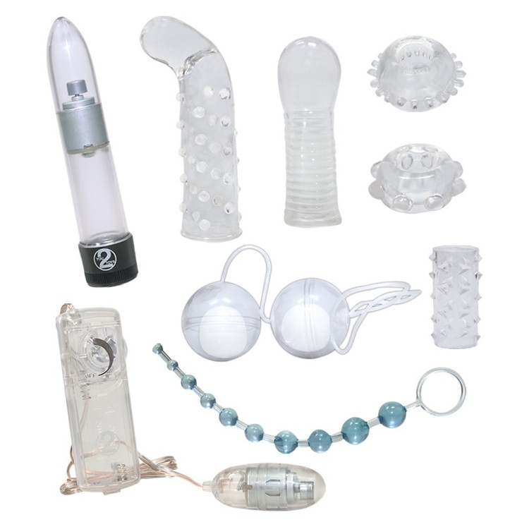 KIT DI VIBRATORI SEXY PER LA COPPIA SET 10 PEZZI CRYSTAL... 2