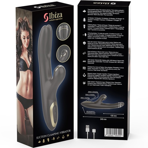 VIBRATORE RABBIT CON MOVIMENTO APETURA INTERNA E SUZIONE IBIZA
