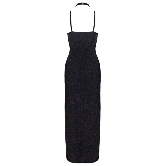 ABITO LUNGO IN LUREX SEXY PER DONNA CON SCOLLO E SPACCHI