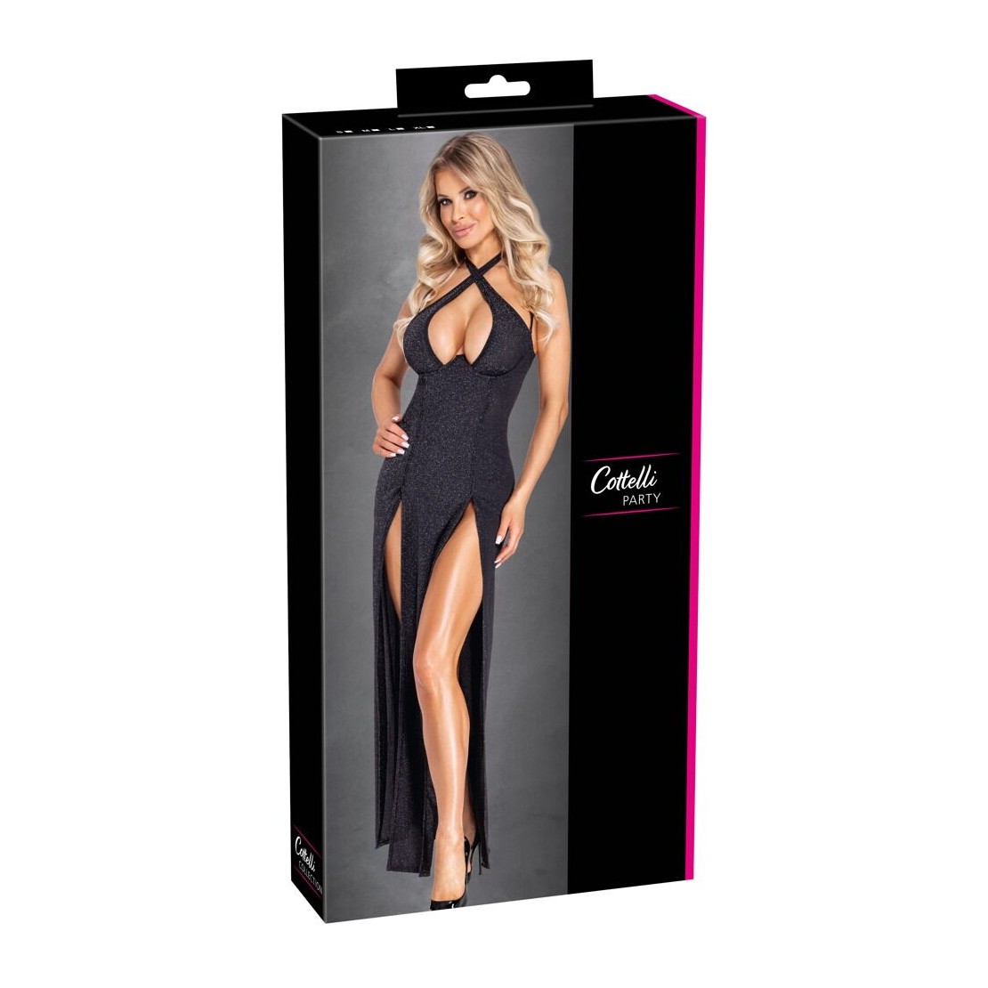 ABITO LUNGO IN LUREX SEXY PER DONNA CON SCOLLO...