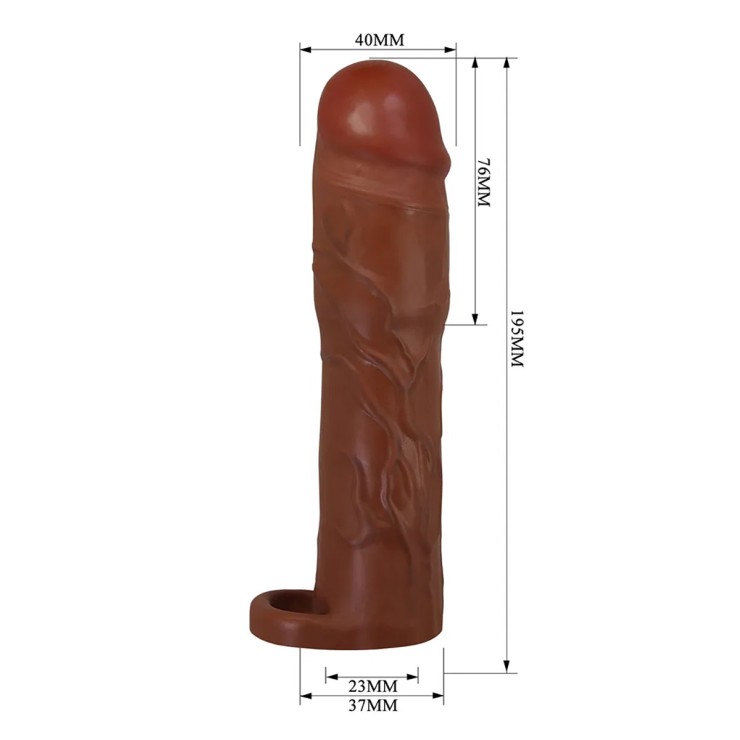 GUAINA PROLUNGA PER IL PENE 19,5 CM SEXY PER UOMO CON... 2