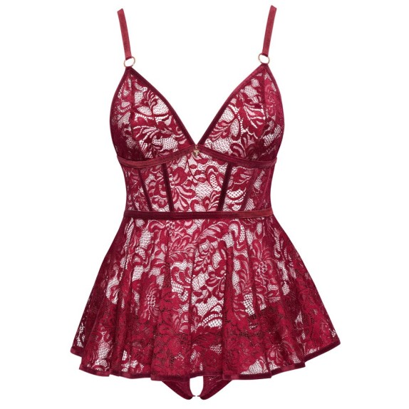 copy of BABYDOLL SEXY PER DONNA CON SLIP APERTO BORDEAUX TAGLIE FORTI