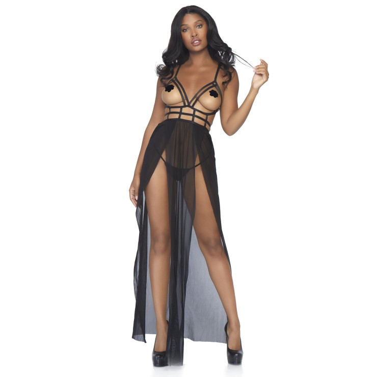 VESTAGLIA - ABITO LUNGO APERTO SUL SENO SEXY PER DONNA... 2